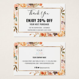 Terracotta Gold Floral Discount Card Herbst