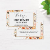 Terracotta Gold Floral Discount Card Herbst (Schreibtisch)