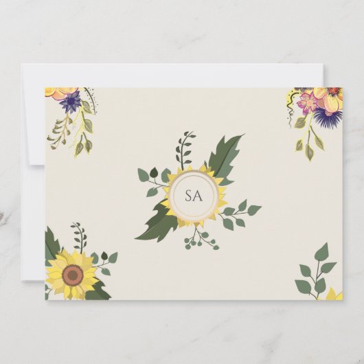 Terracotta Gold Floral Wedge Herbst Save The Date (Rückseite)