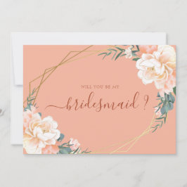Terracotta Gold Floral werden Sie meine Bridesmaid Einladung