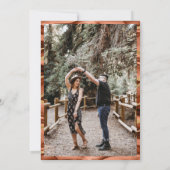 Terracotta Gold Fluid Ink Foto Wedding Einladung (Rückseite)