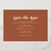 Terracotta Gold Fossilien Modernes Foto Save the D Folieneinladung (Rückseite)