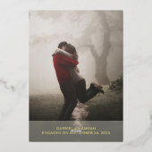 Terracotta Gold Foto Wedding Foil Einladung (Rückseite)