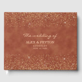 Terracotta Gold Glitzer Brauchtum Hochzeit Gästebuch (Vorderseite)