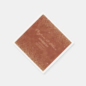 Terracotta Gold Glitzer Hochzeitsempfang Serviette (Ecke)