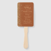 Terracotta Gold Glitzer Wedding Program Fächer (Vorderseite)