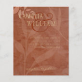 Terracotta Gold Hochzeit im Herbst Blätter Moderne (Vorderseite)