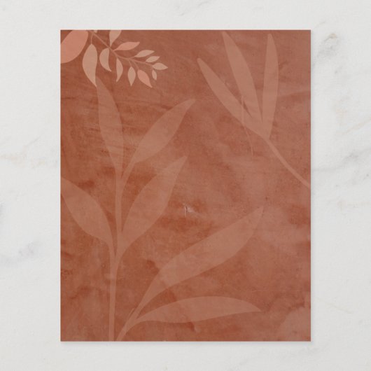 Terracotta Gold Hochzeit im Herbst Blätter Moderne Flyer (Hinten)