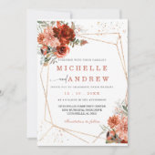 Terracotta Gold Hochzeitsvorlage Einladung (Vorderseite)