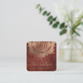 Terracotta & Gold Mandala Reiki Medizin Quadratische Visitenkarte (Stehend Vorderseite)