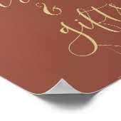 Terracotta & Gold Moderne Blumenkarten & Geschenke Poster (Ecke)