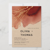 Terracotta Gold Moderne, stilvolle Hochzeit im Her Einladung (Vorderseite)