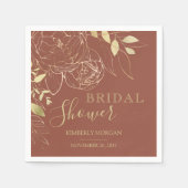 Terracotta & Gold Modernes Brautparty Napoleon Serviette (Vorderseite)