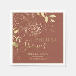 Terracotta & Gold Modernes Brautparty Napoleon Serviette