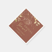 Terracotta & Gold Modernes Brautparty Napoleon Serviette (Ecke)