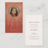 Terracotta & Gold Sonnenbrille Kunst Deko Visitenkarte (Vorne/Hinten)