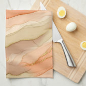 Terracotta Gold Vein Marble - Warm Luxury (3)      Geschirrtuch (Viertel Falte)