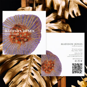 Terracotta Gold Watercolor Räume Designer Quadratische Visitenkarte