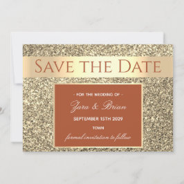 Terracotta Gold Wedding Save The Date