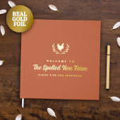 Terracotta Golden Hen Wreath Gästebuch