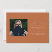 Terracotta Grad Block Modernes Foto Abschluss Einladung (Rückseite)