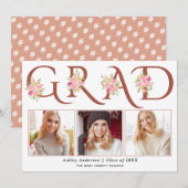 Terracotta GRAD typografisch rosa Rosen Foto Ankündigung (Vorne/Hinten)