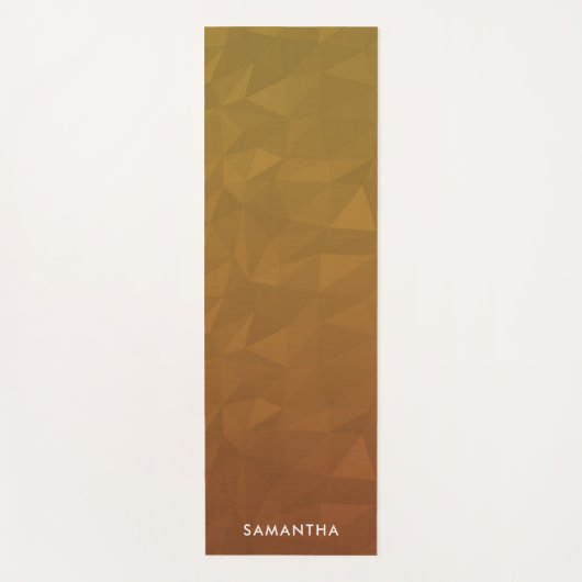 Terracotta Gradient Geometric Muster Monogram Yogamatte (Vorderseite)