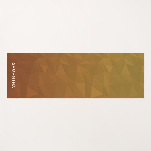 Terracotta Gradient Geometric Muster Monogram Yogamatte (Vorderseite (Horizontal))