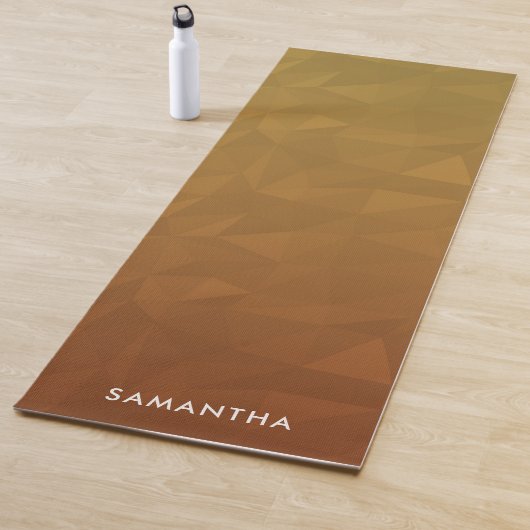 Terracotta Gradient Geometric Muster Monogram Yogamatte (Beispiel)