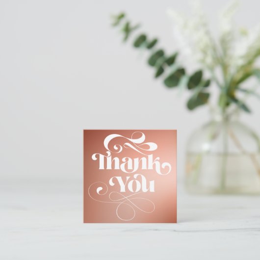 Terracotta Gradienten Retro-Skript Reihenfolge dan Quadratische Visitenkarte (Stehend Vorderseite)