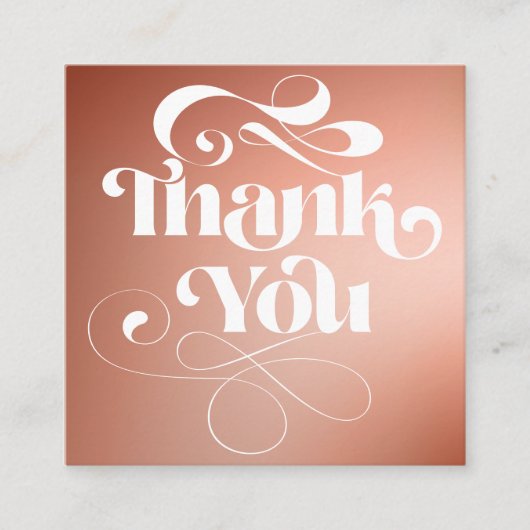 Terracotta Gradienten Retro-Skript Reihenfolge dan Quadratische Visitenkarte (Vorderseite)