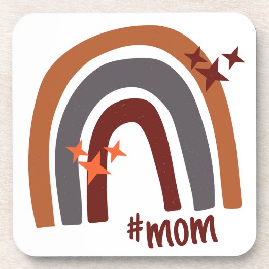 Terracotta Grau Bohemisch Rainbow Personalisiert # Getränkeuntersetzer (Vorderseite)
