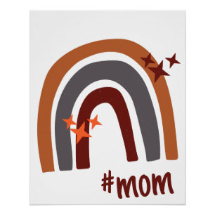 Terracotta Grau Bohemisch Rainbow Personalisiert # Poster