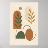 Terracotta & Green Abstrakt Botanische Minimalisti Poster (Vorne)