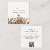 Terracotta Green Jewelier Designer Quadratische Visitenkarte (Vorne/Hinten)