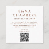 Terracotta Green Jewelier Designer Quadratische Visitenkarte (Rückseite)