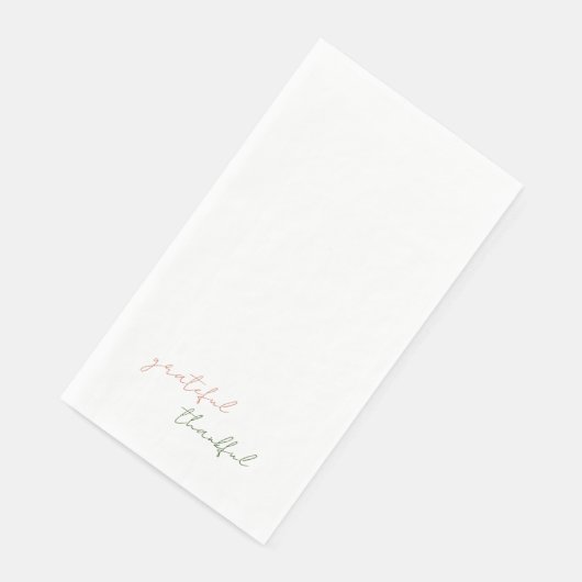 Terracotta & Green Script dankbar Serviette (Ecke)