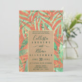 Terracotta Green Watercolor Blätter Kraft Wedding Einladung (Stehend Vorderseite)