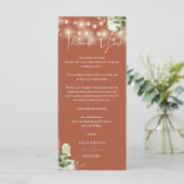 Terracotta Green Wedding Vielen Dank Platzkarte Menükarte (Stehend Vorderseite)
