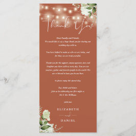 Terracotta Green Wedding Vielen Dank Platzkarte Menükarte