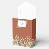 Terracotta Greenerage Foliage Monogram Wedding Geschenkschachtel (Geöffnet)