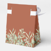 Terracotta Greenerage Foliage Monogram Wedding Geschenkschachtel (Rückseite)