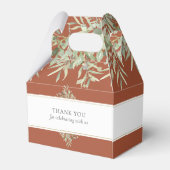 Terracotta Greenerenerity Wedding Vielen Dank Geschenkschachtel (Rückseite)