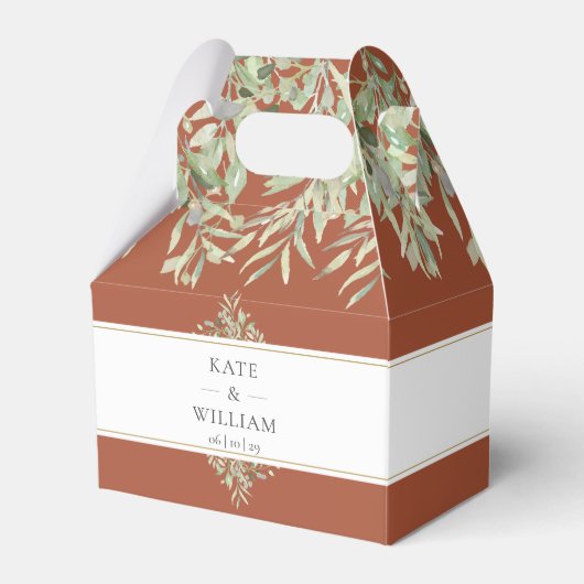 Terracotta Greenerenerity Wedding Vielen Dank Geschenkschachtel (Vorderseite)