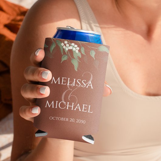 Terracotta Greenerenery Script Wedding Custom Dosenkühler