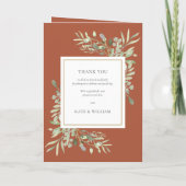 Terracotta Greenerity Foliage Wedding Programm (Rückseite)