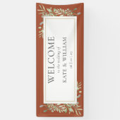 Terracotta Greenerity Foliage Wedding Willkommen Banner (Vertikal)