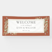Terracotta Greenerity Foliage Wedding Willkommen Banner (Horizontal)