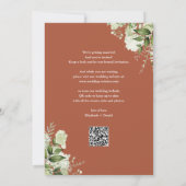 Terracotta Greenery Gold Arch QR Code Wedding Save The Date (Rückseite)