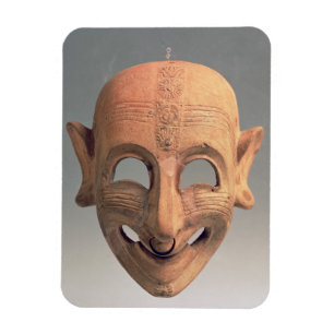 Terracotta grinsmaske aus San Sperate, 6.-5. Magnet